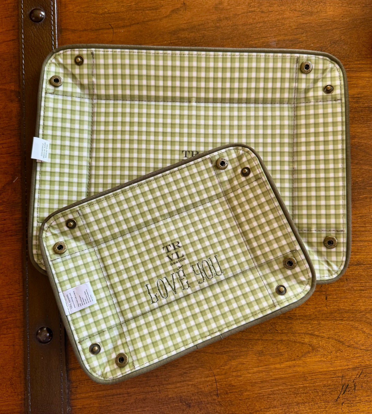Travel Tray Set- Coated Canvas