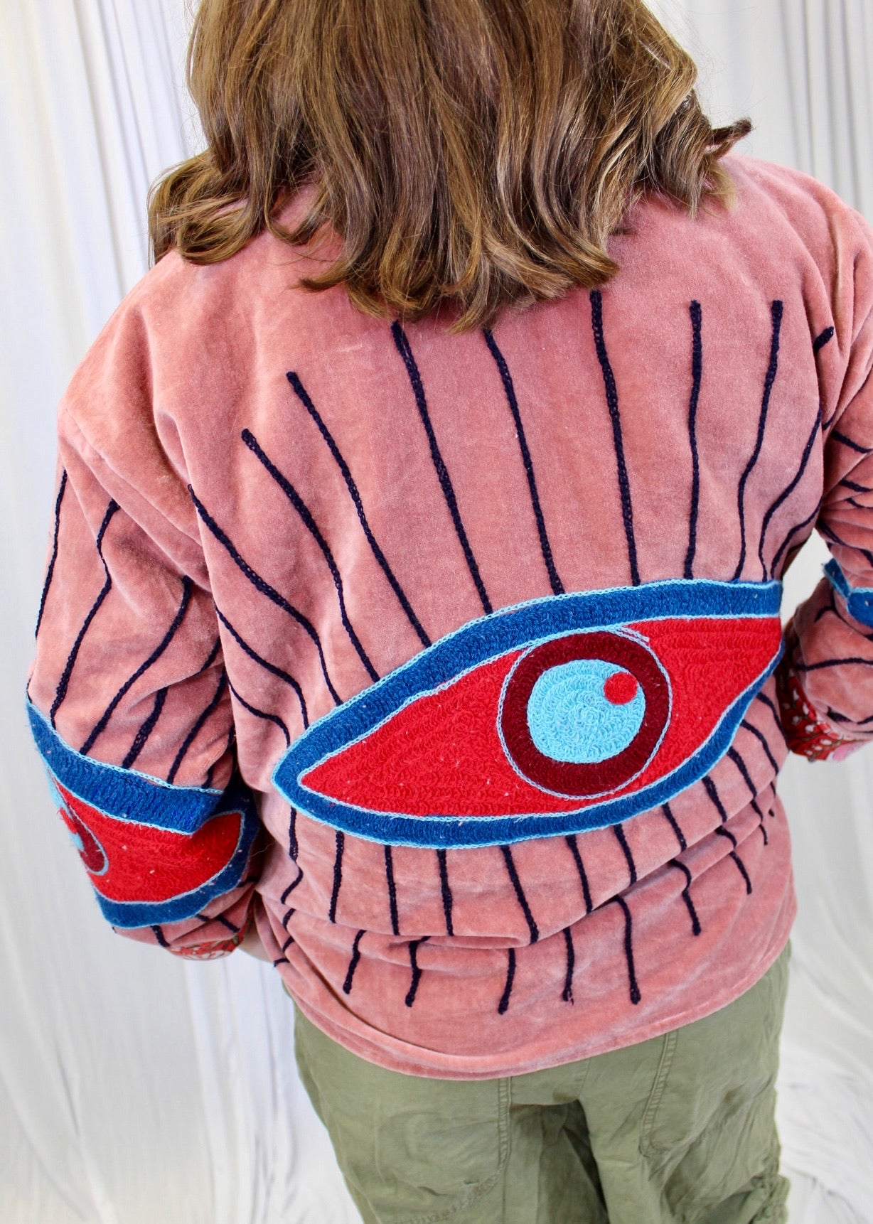 Red Evil Eye Velvet Jacket