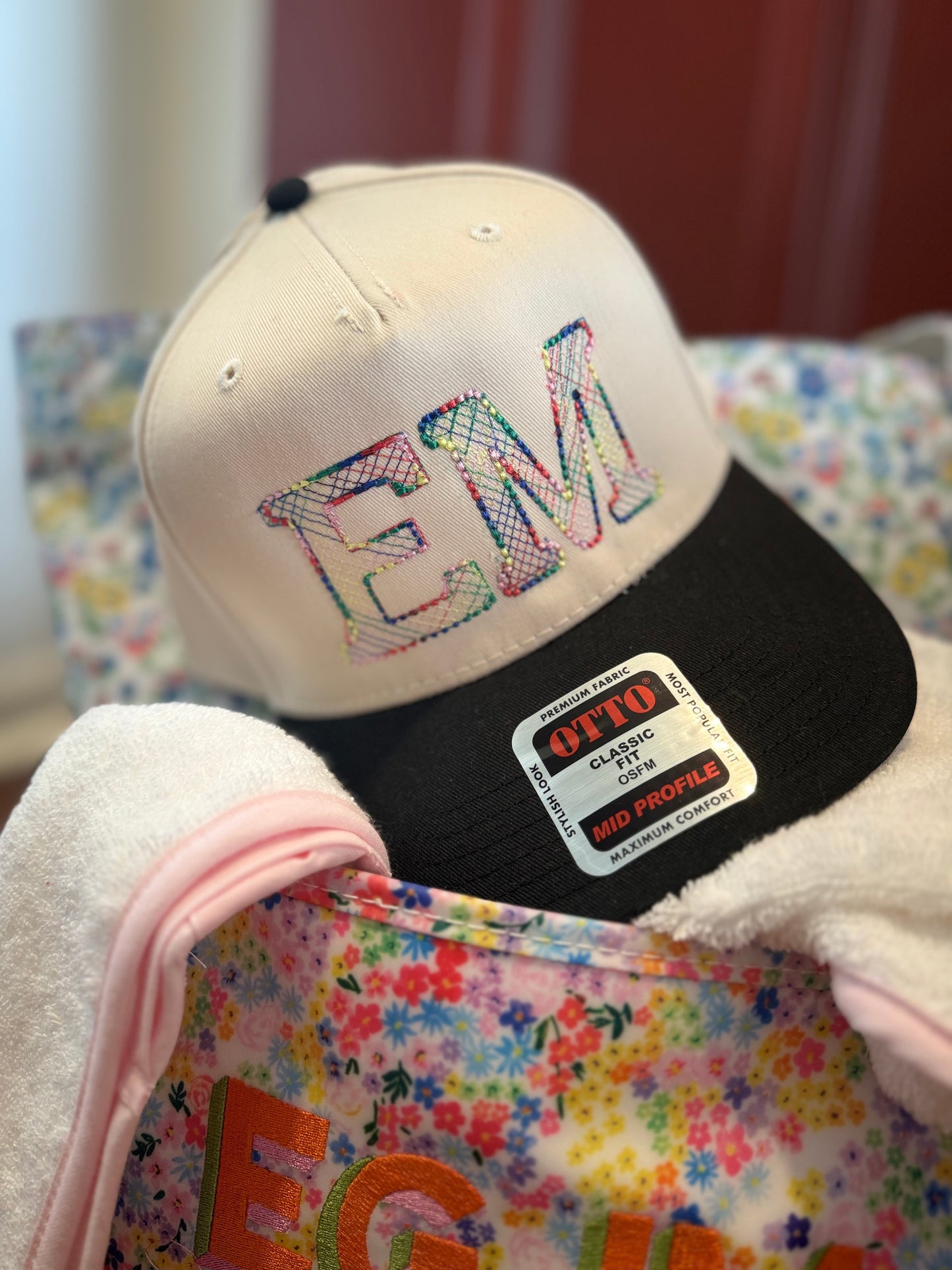 Bean Stitch Initial Hat