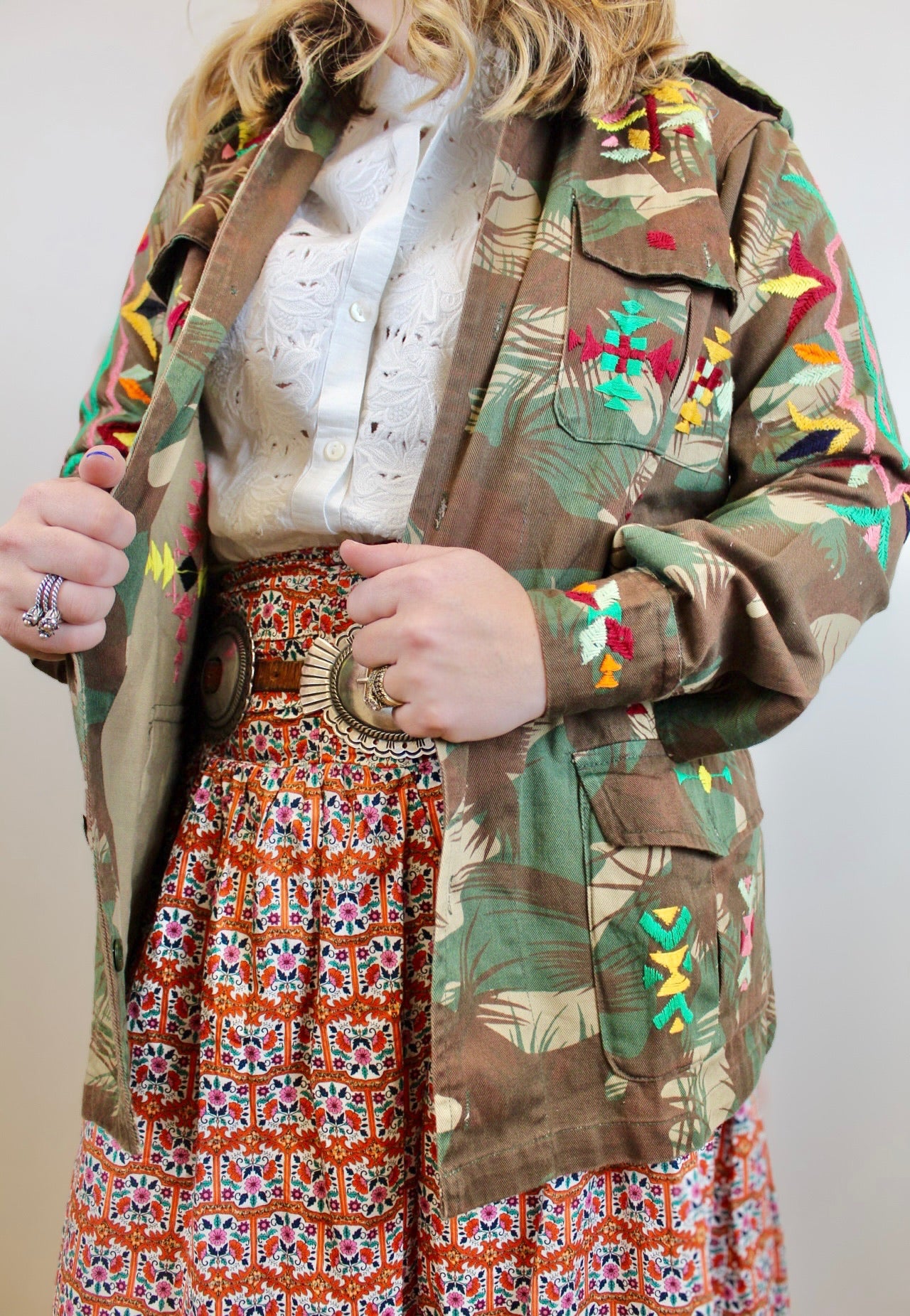 Paint Prairie Vintage Military Jacket