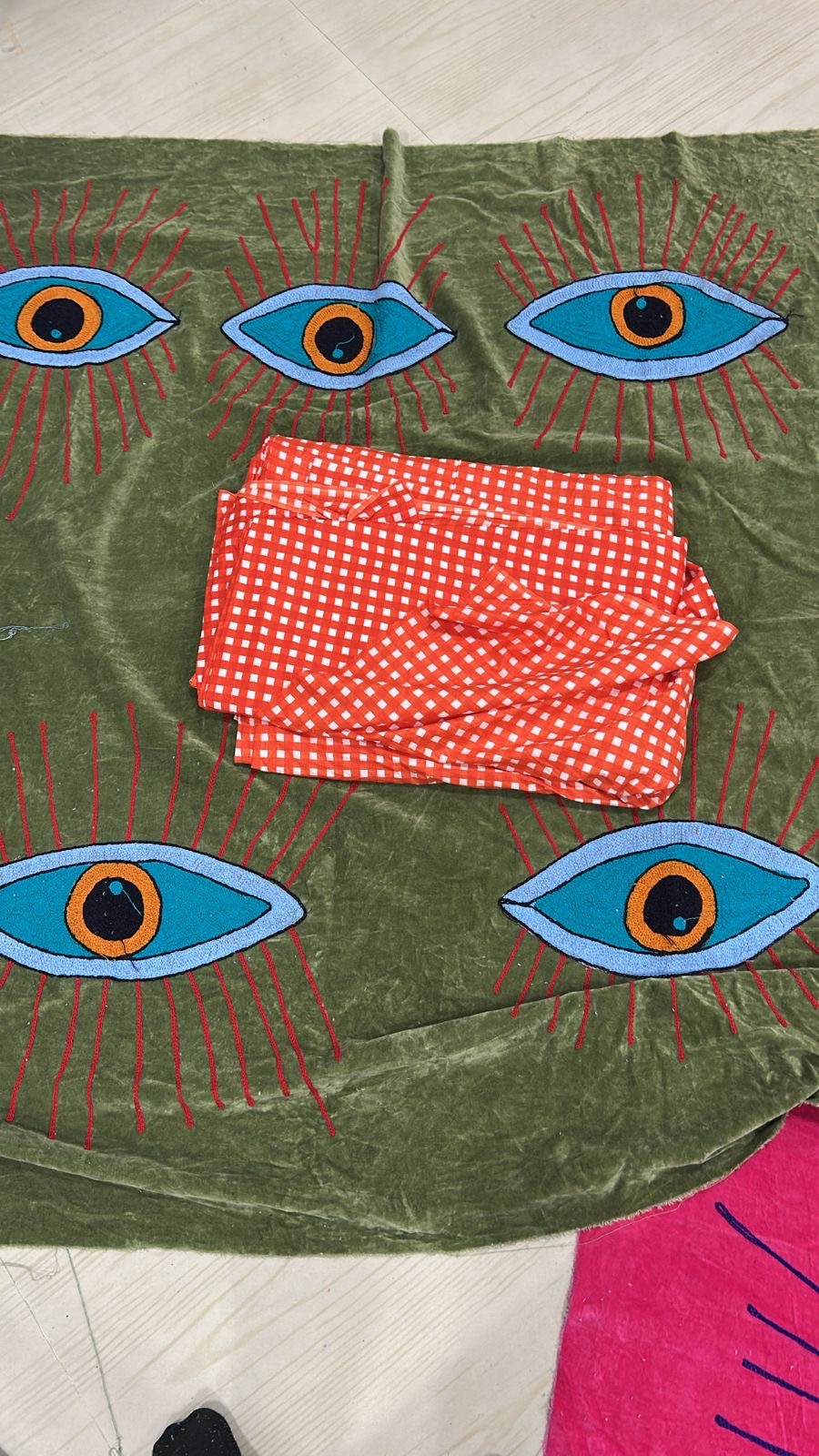 Green Evil Eye Velvet Jacket