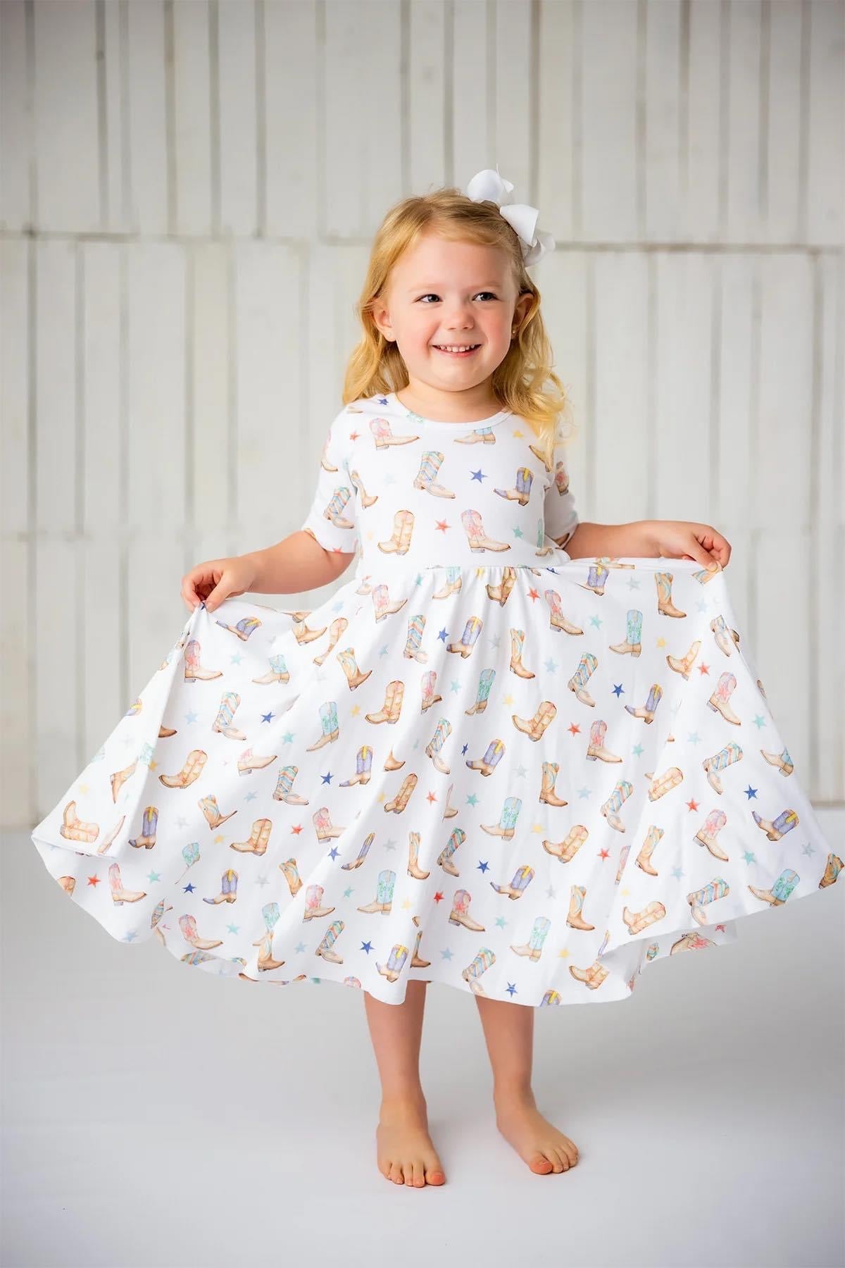Cowboy Boot Twirl Dress