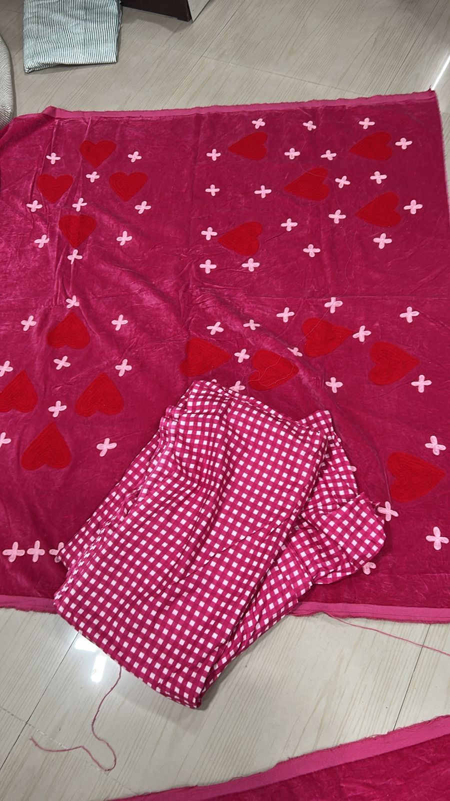 Red Heart and Cross Velvet Jacket