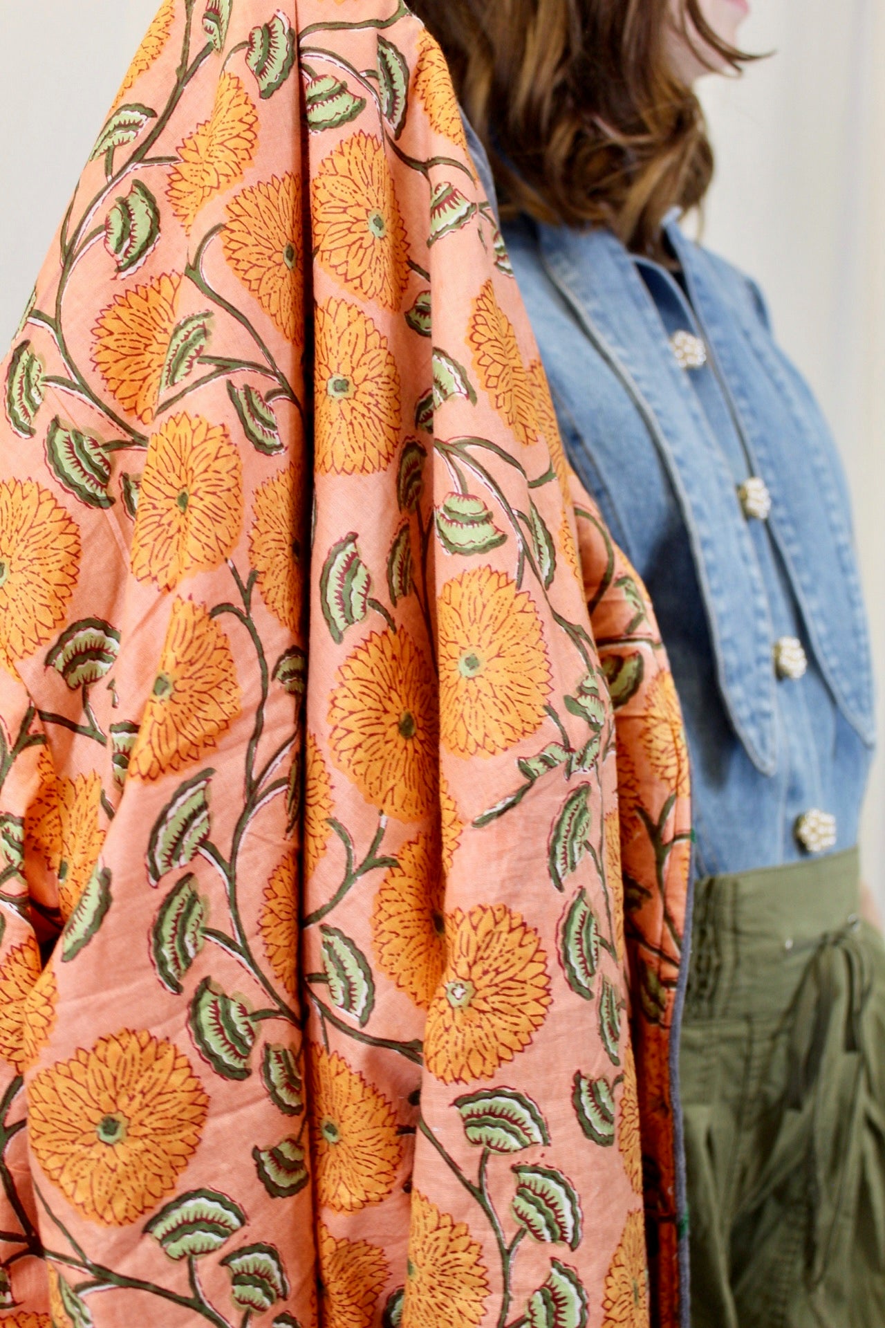 Orange Evil Eye Velvet Jacket