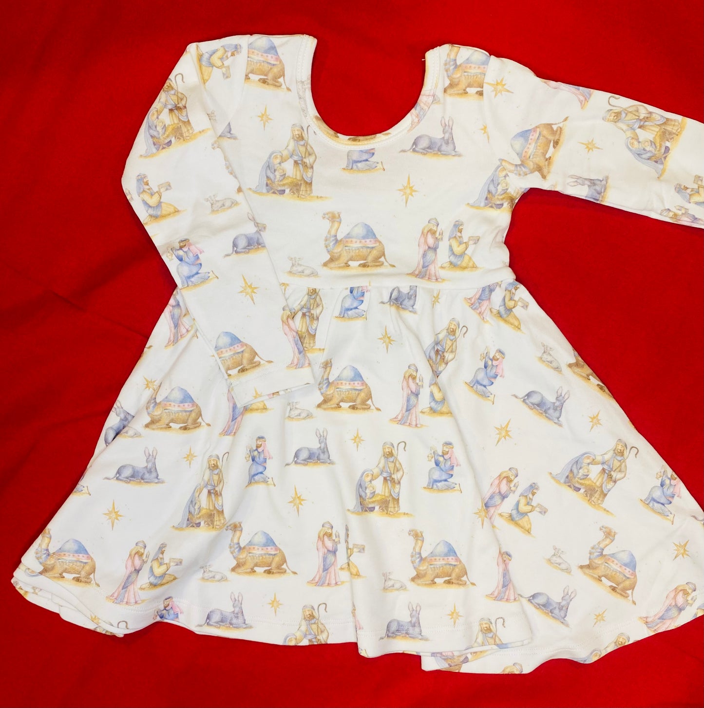 O Holy Night! 100% Cotton Christmas Twirl Dress