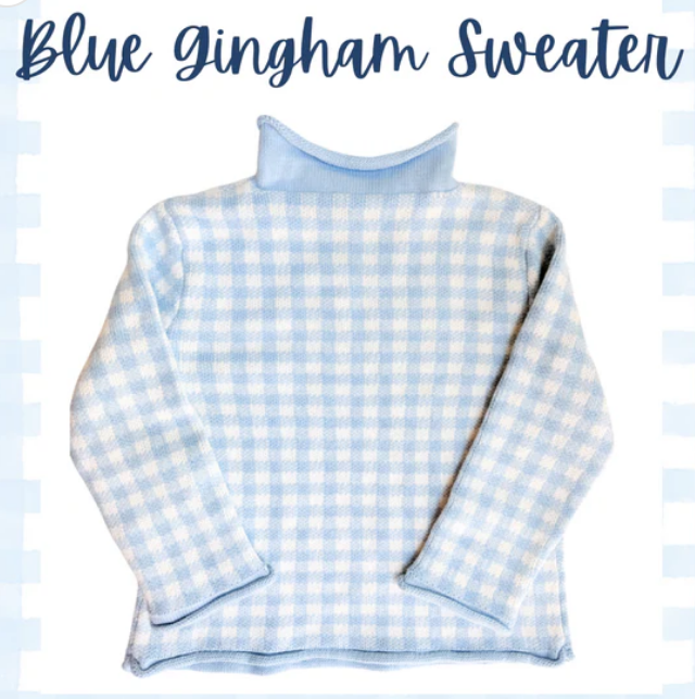 Gingham Roll Neck Sweater
