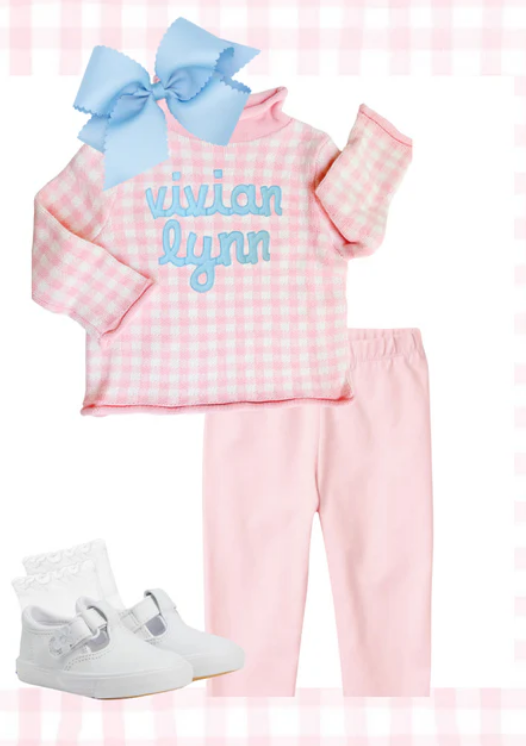 Gingham Roll Neck Sweater