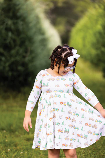 Moo-y! 100% Cotton Christmas Twirl Dress