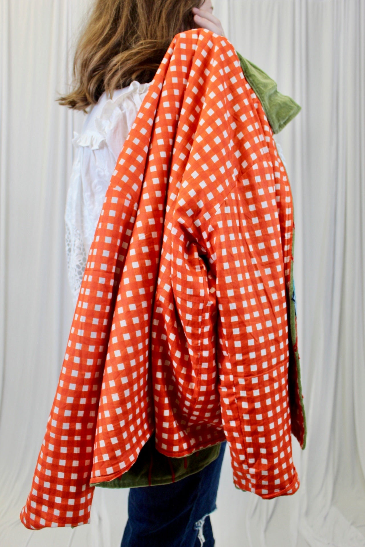 Green Evil Eye Velvet Jacket