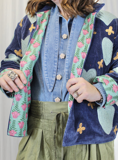 The Midnight Wildflower Velvet Jacket