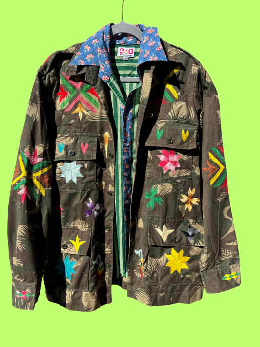 Hibiscus Army Jacket