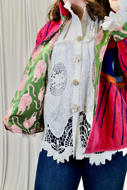 Pink Evil Eye Velvet Jacket