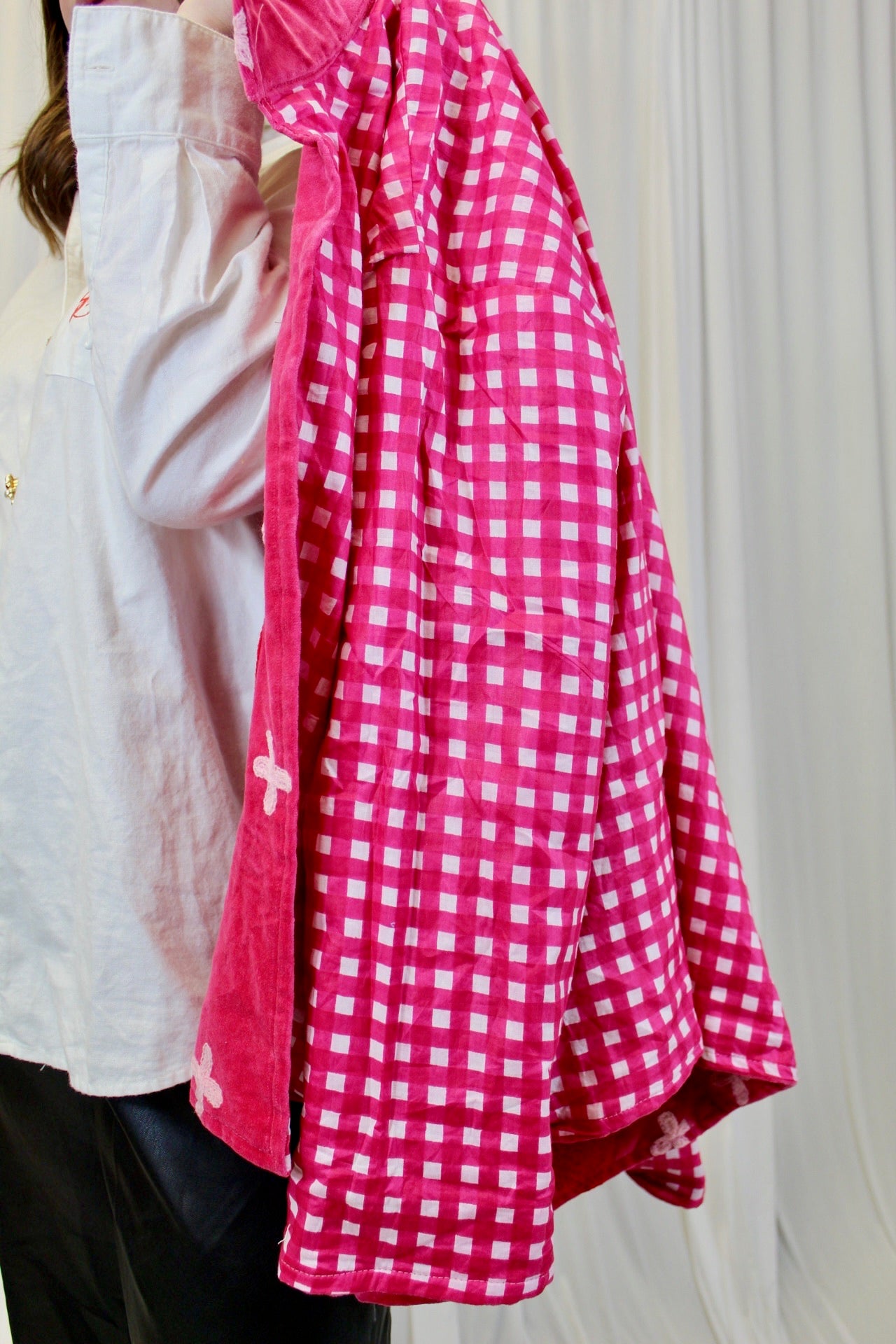 Red Heart and Cross Velvet Jacket