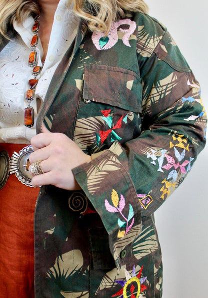 Vintage Army Embroidered Jacket