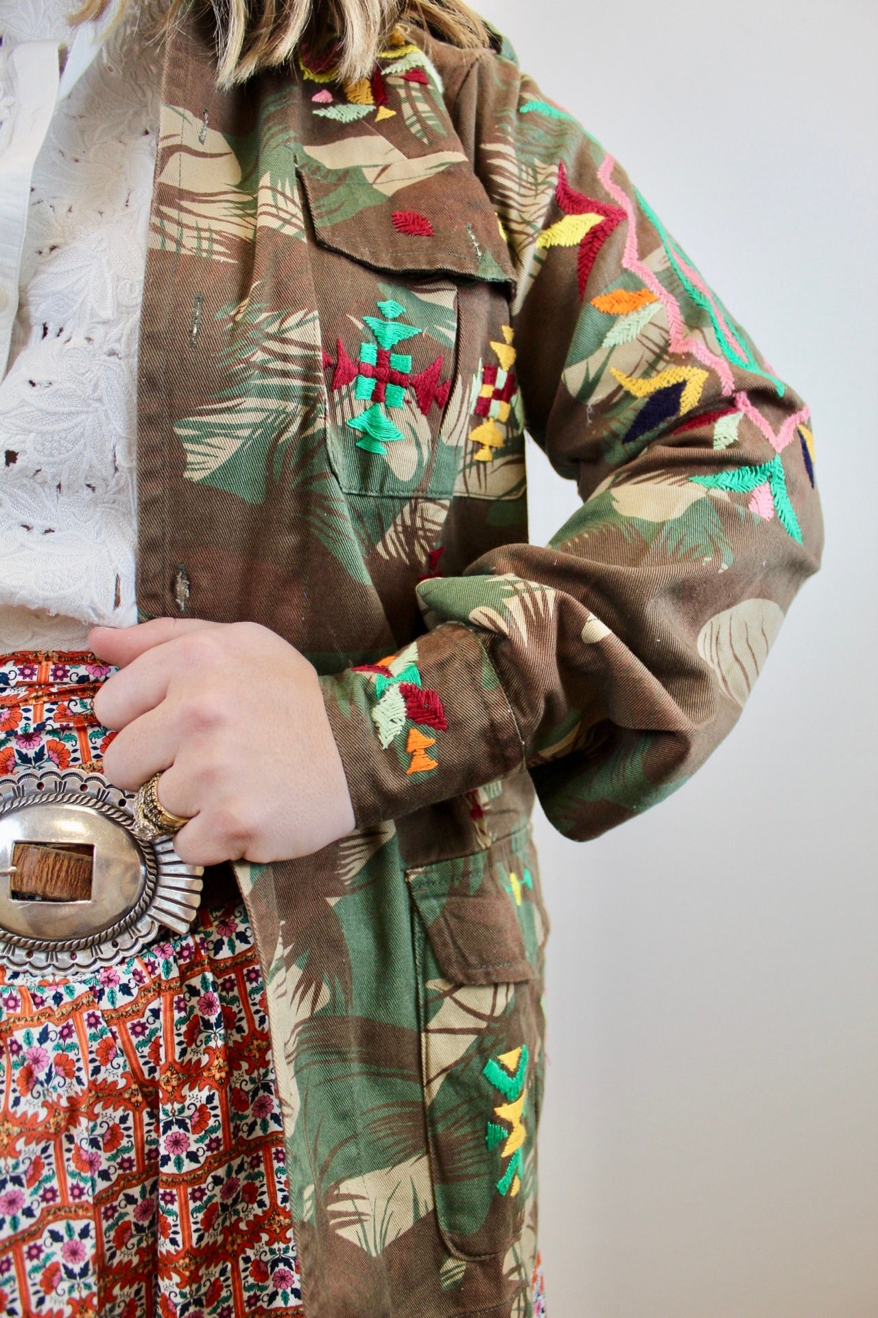 Paint Prairie Vintage Military Jacket