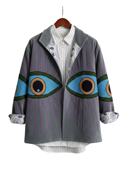 Purple Evil Eye Velvet Jacket