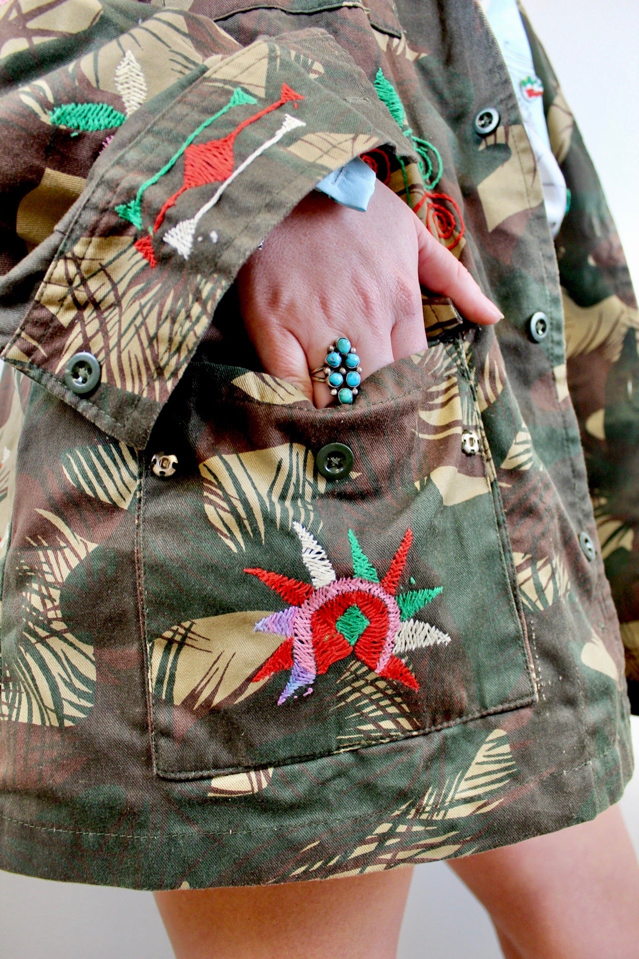Vintage Army Embroidered Jacket