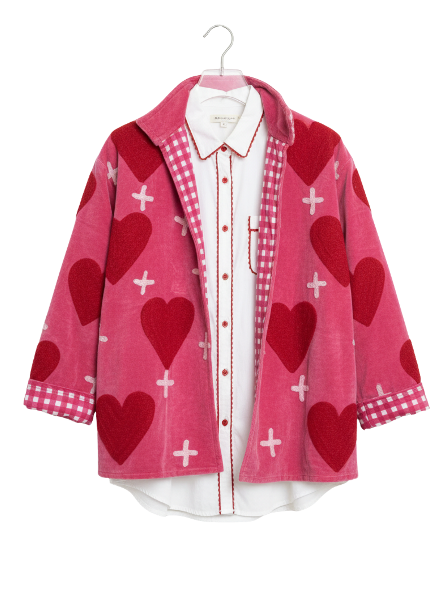 Red Heart and Cross Velvet Jacket
