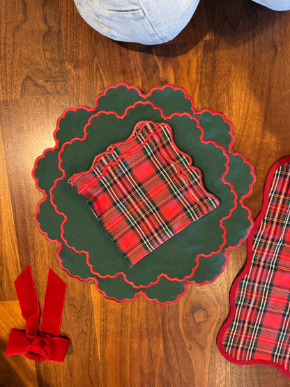 Tartan Scalloped Napkins