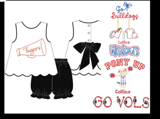 Game Day Black Bow Set