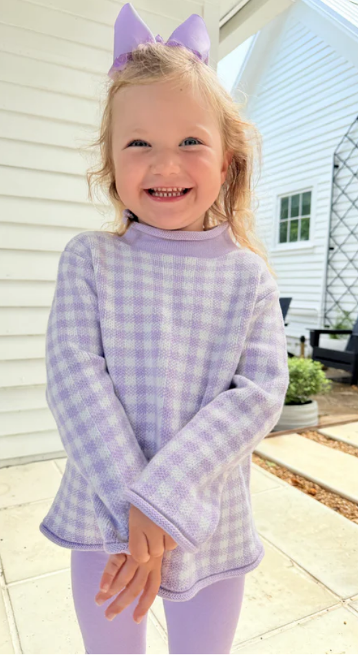 Gingham Roll Neck Sweater